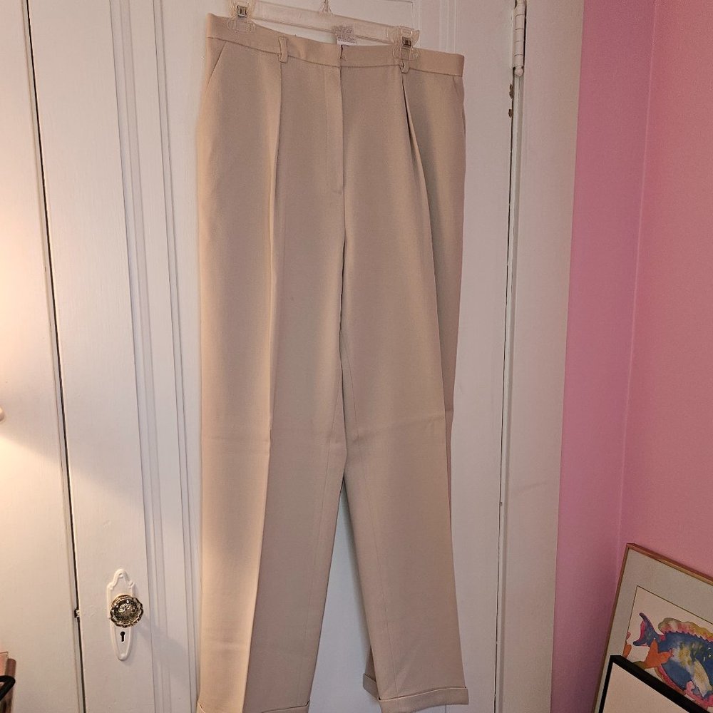 Jones New York Women's Tan 100% Wool Pants Size  14